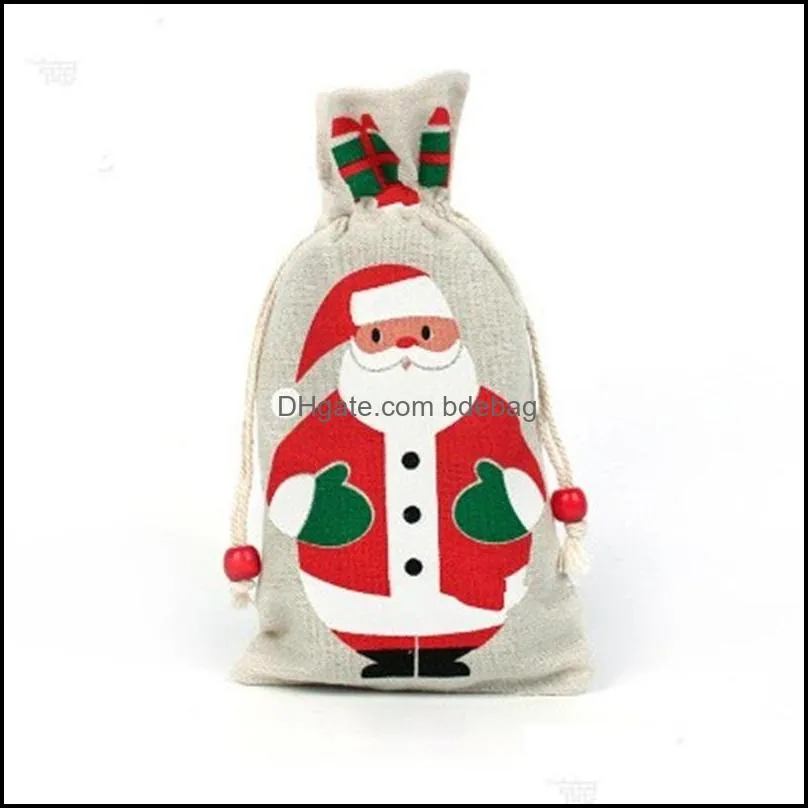 Other Festive Party Supplies Christmas Tree Candy Bag Cookie Man Snowman Printing Bundle Pocket Gift Packing Storage Home Party Su Dhmje