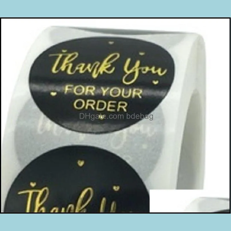 Party Decoration Home Festive Decoration Pink Thank You For Supporting My Small Business Sticker Label 1 Round Stickers Roll Sealing Dho6W