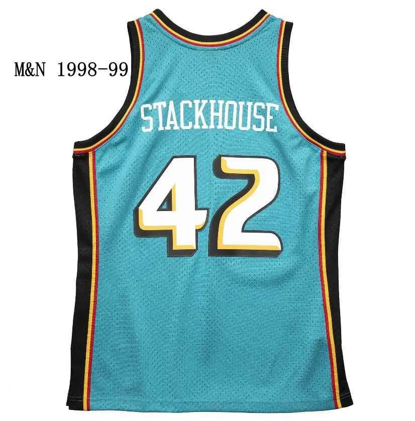 Maillot rétro classique personnalisé Jerry Stackhouse Mitchell et Ness 1998-99 maillots de basket-ball hommes femmes jeunesse S-6XL