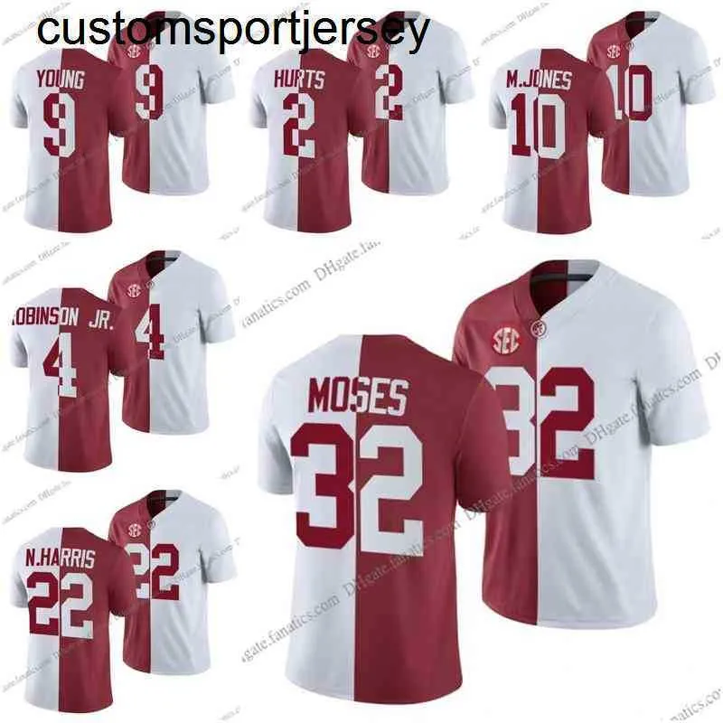 Alabama Custom 2021-22 College Football Crimson Mac Jones Jalen Hurts Bryce Young John Metchie III Najee Harris Dylan Moses Waddle Tide