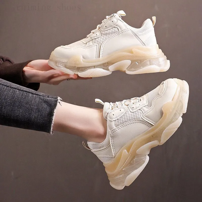 2022 Paris Crystal Bottom Triple S Casual Shoes Custom Pad Platform Sneakers для мужчин Женские винтажные старые дедушки 36-45 B1