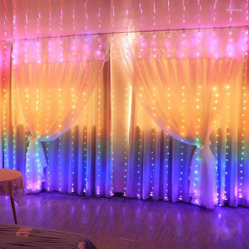 Strings LED Gordijnlichten String Fairy Mains Powered 8 Modi voor buitenbuiten Wedding Party Slaapkamer Decor