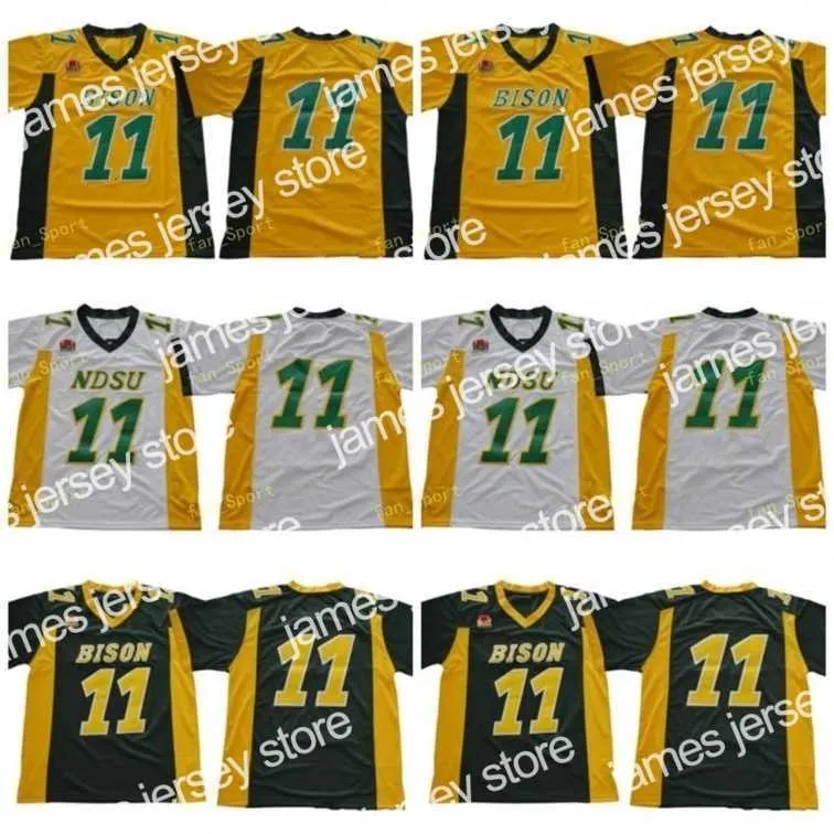 Fútbol Nik1 NCAA North Dakota State Bison NDSU Carson Wentz Camisetas de fútbol baratas # 11 Carson Wentz University Camisetas de fútbol Gritar