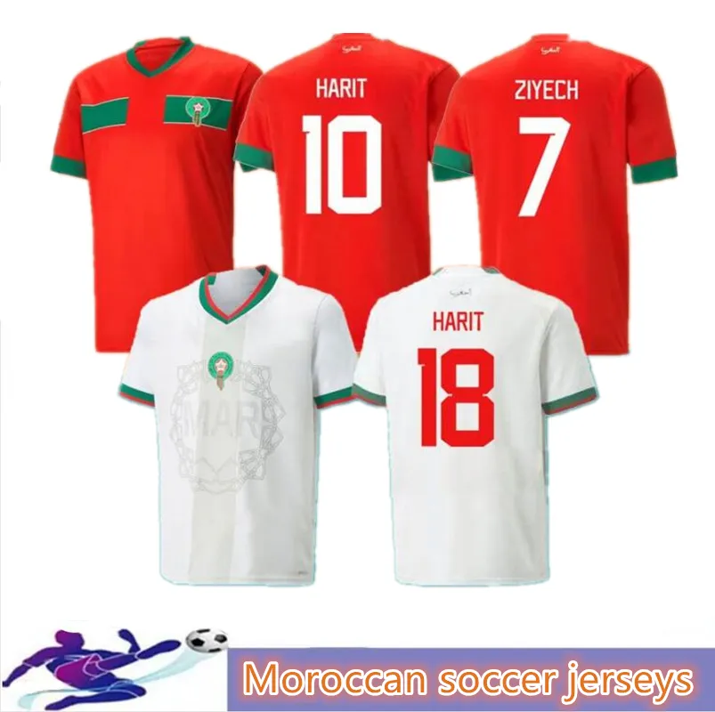 2022 camisas de futebol HAKIMI Maillot marocain ZIYECH EN-NESYRI camisas de futebol masculino kit infantil HARIT SAISS IDRISSI BOUFAL camisa Maroc camisa da equipe nacional.