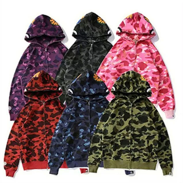 2023 Shark designer hoodie mens women Camouflage jacket Jogger Zipper japanese fashion sportwear Brand hooded Stylist Jacket Hoody Men's Hoodies & Sweatshirts