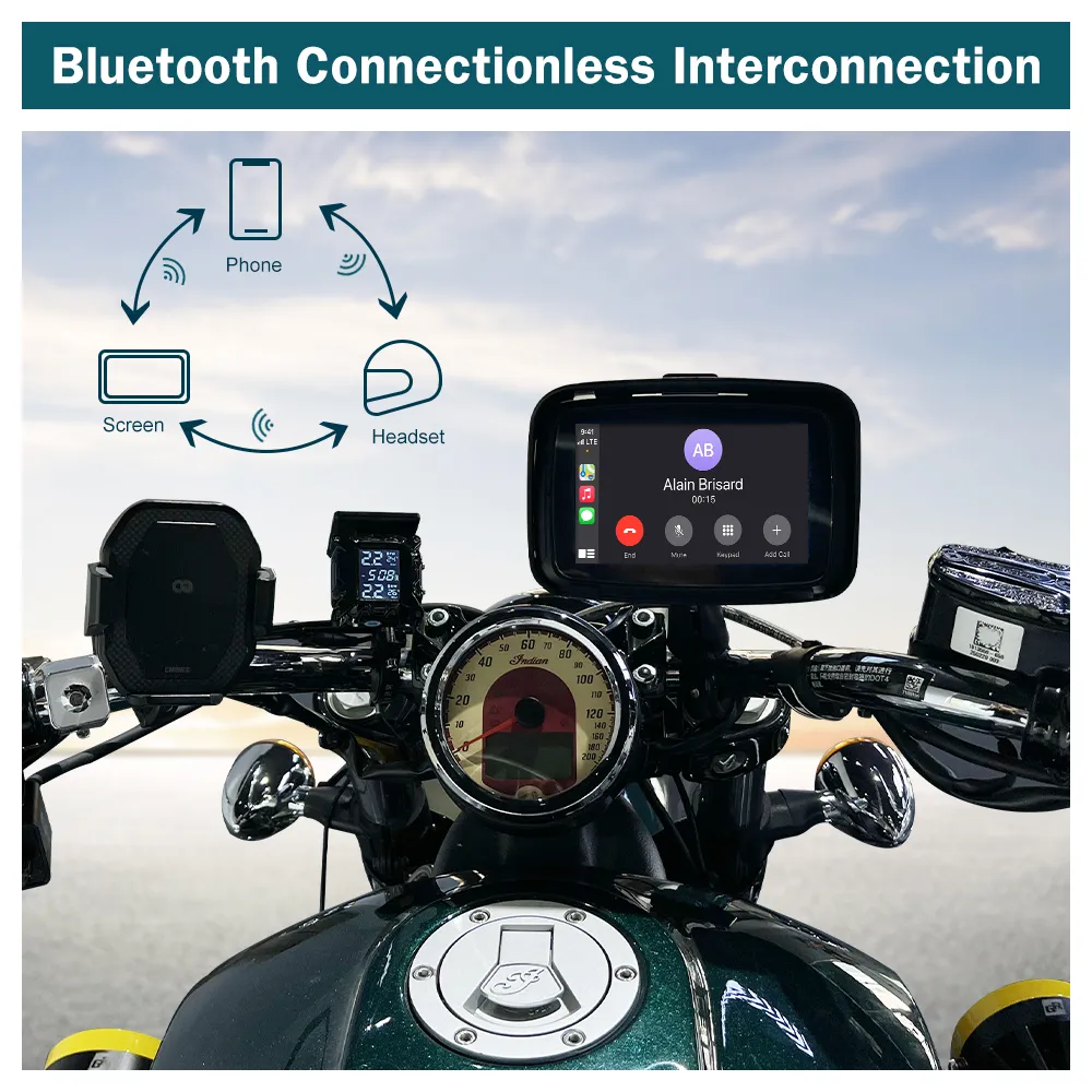 5 Waterproof Wireless Android Auto Carplay Screen With Navigation,  Bluetooth, And Stereo Receiver For Top Gun Maverick Motorcycle And Car From  Carnavigationdvd, $126.8