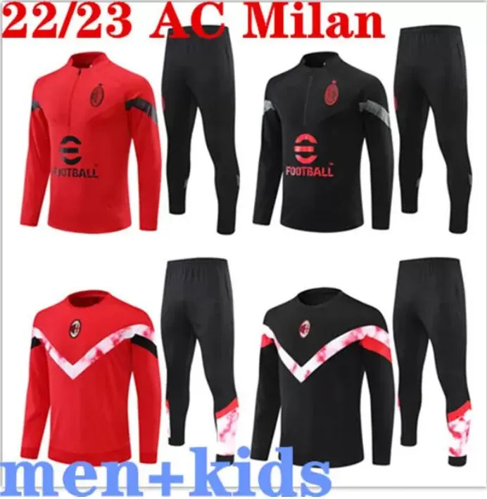 2022 2023 mannen en kinderen voetbal jersey trainingspak IBRAHIMOVIC Soccer Milano jas survetement 22 23 maillot de foot mIlans voetbal Trainingspak