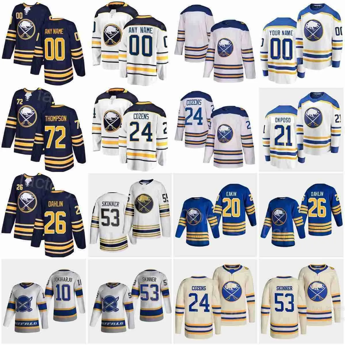 Buffalo Hockey''Nhl''Sabres 21 Kyle Okposo Jersey Reverse Retro 24 Dylan Cozens 68 Victor Olofsson 89 Alex Tuch 72 Tage Thompson 26 Rasmus