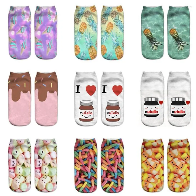 Chaussettes homme femme dessin animé 3d imprimé drôle noël fou mignon incroyable nouveauté impression cheville Design Calcetines Divertido