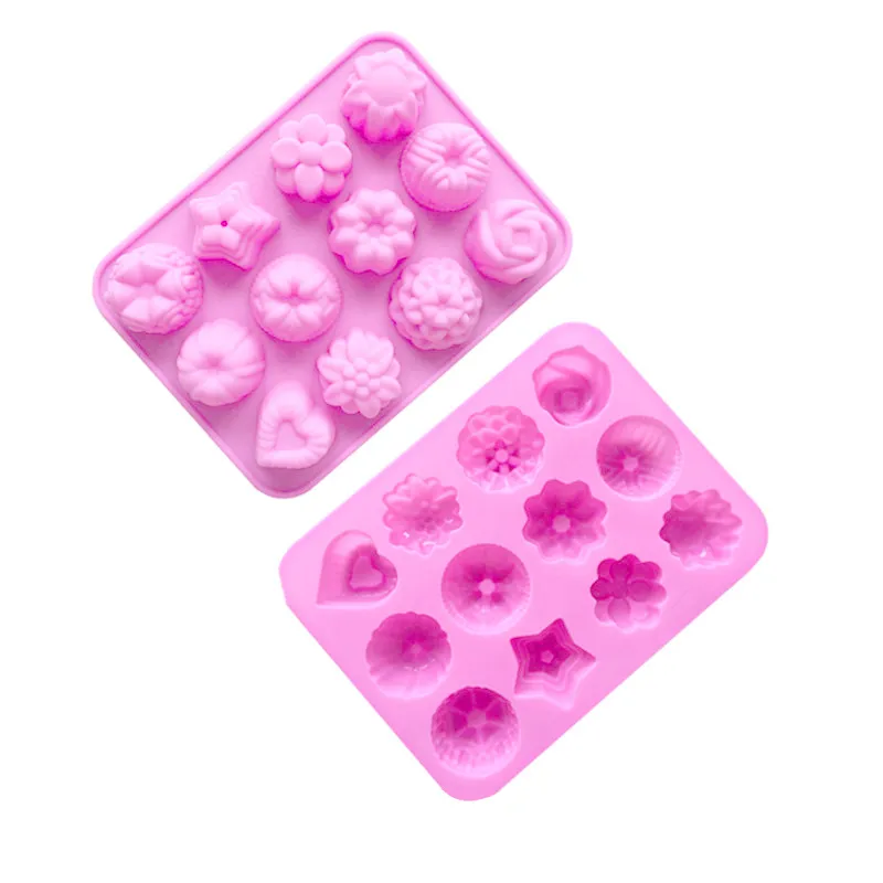 Flower Baking Moulds Different Foral Series Cake Molds 3D Silicon Chocolate Molds Fondant Decorating Tool Pink 122144