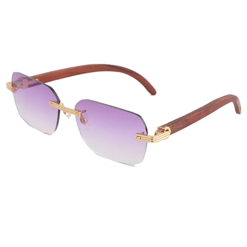 Occhiali Da Uomo Hip Hop Lenti Trasparenti Montatura Rotonda Oro - UV400 Rimless