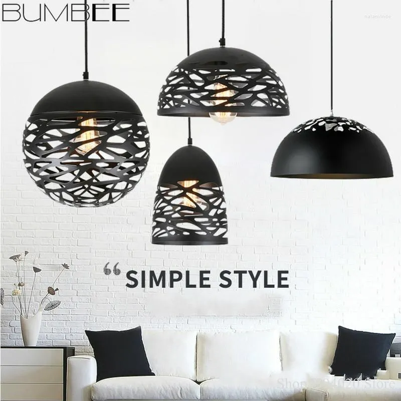 Pendelleuchten Nordic Moderne halbkreisförmige Kronleuchter Lichter sphärische Café Wohnzimmer Eisen Hängelampe Schlafzimmer Loft Dekor Home Fixture