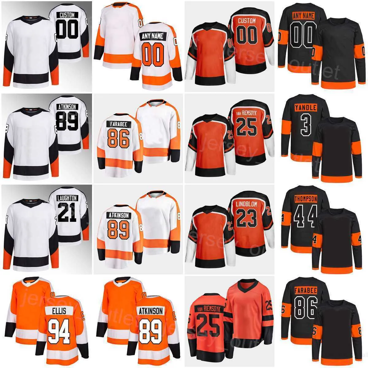 Män barn kvinnor hockey''nhl'''reverse retro 89 Cam Atkinson Jersey Winter Classic 21 Scott Laughton 86 Joel Farabee 3 Keith Yandle Ryan Ellis