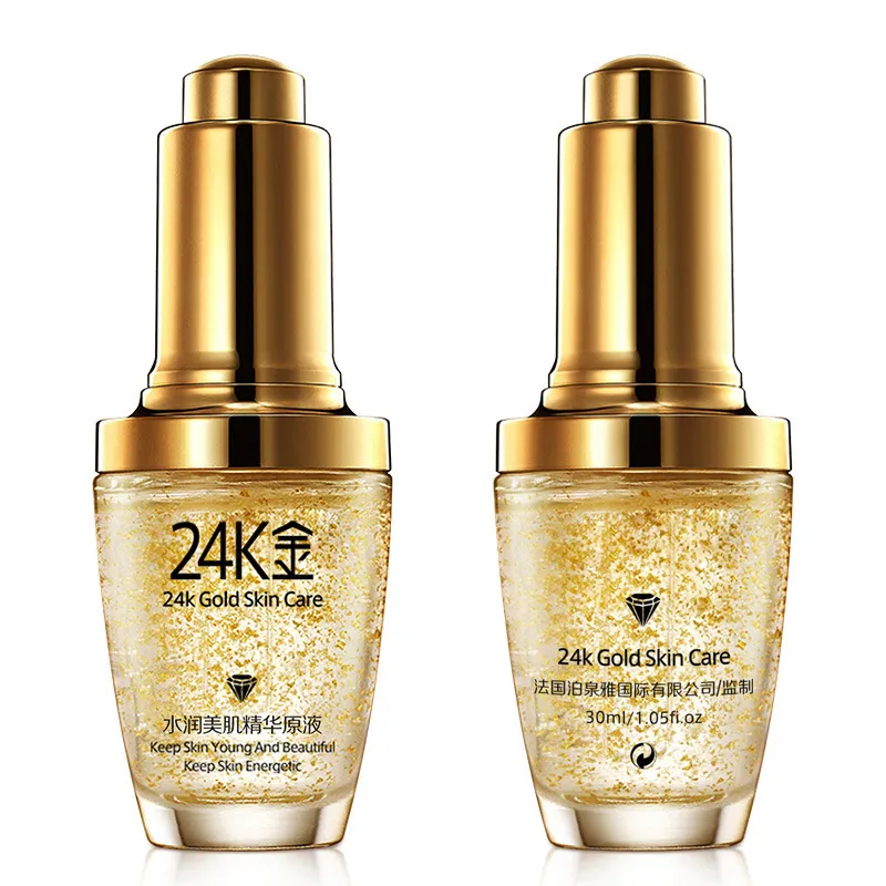 顔血清クリームローション 24K ゴールド保湿日モイスチャライザーエッセンスオリジナルスキンベース液体オイルコントロールブライトニングスキントーン