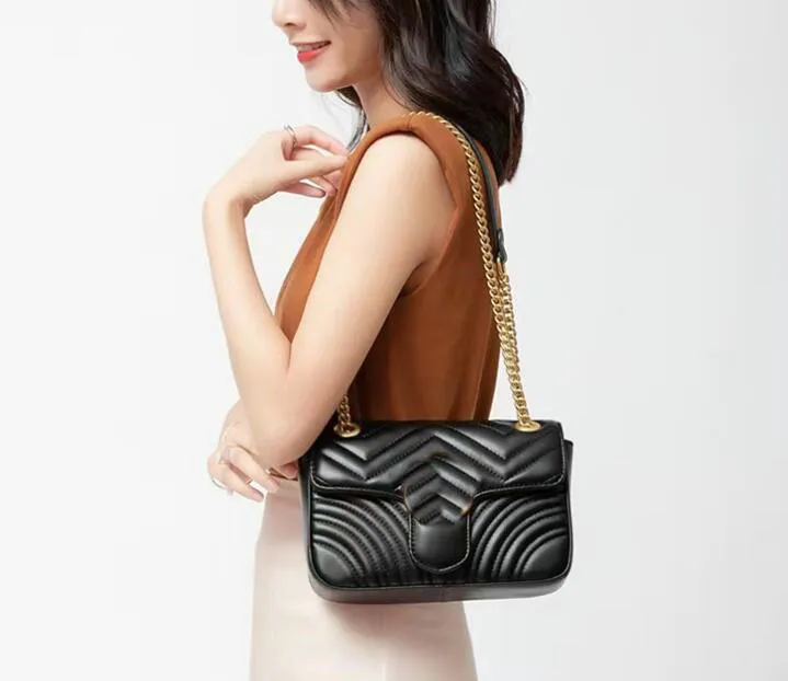 designer Women marmont Shoulder Bags Classic Pu Leather Gold Chain Bag Handbag Tote Bags Messenger Handbags grr