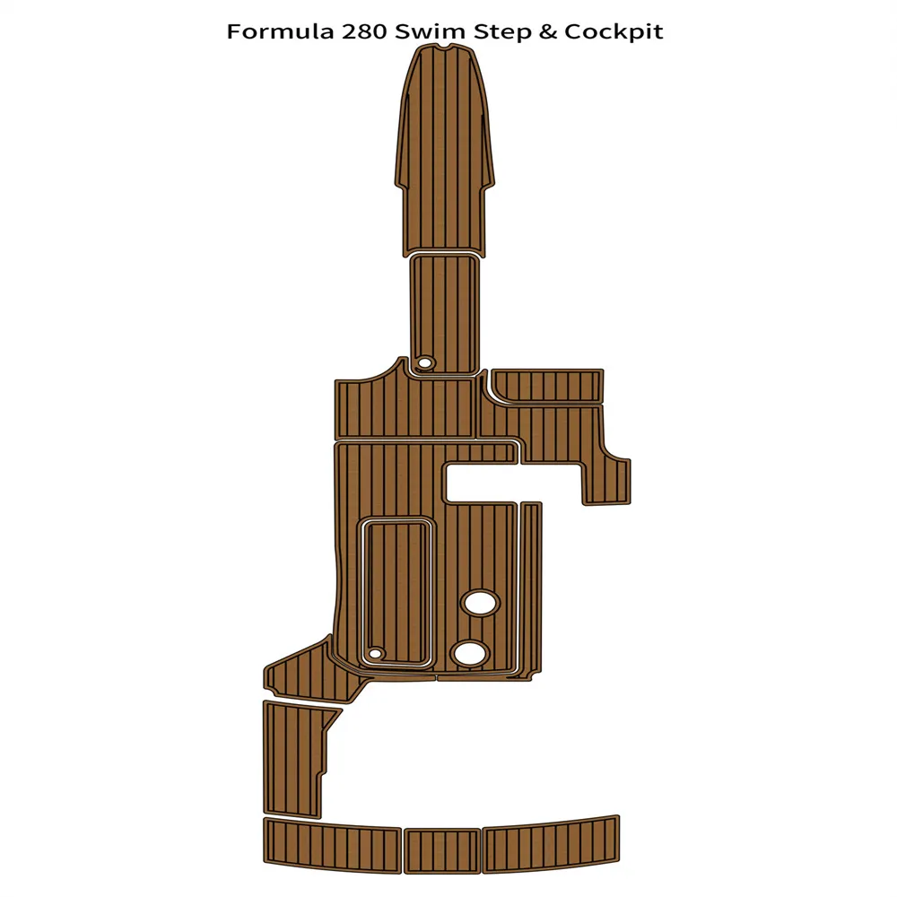 Formel 280 Swim Platform Cockpit Pad Boat Eva Foam Faux Teak Deck Floor Mat