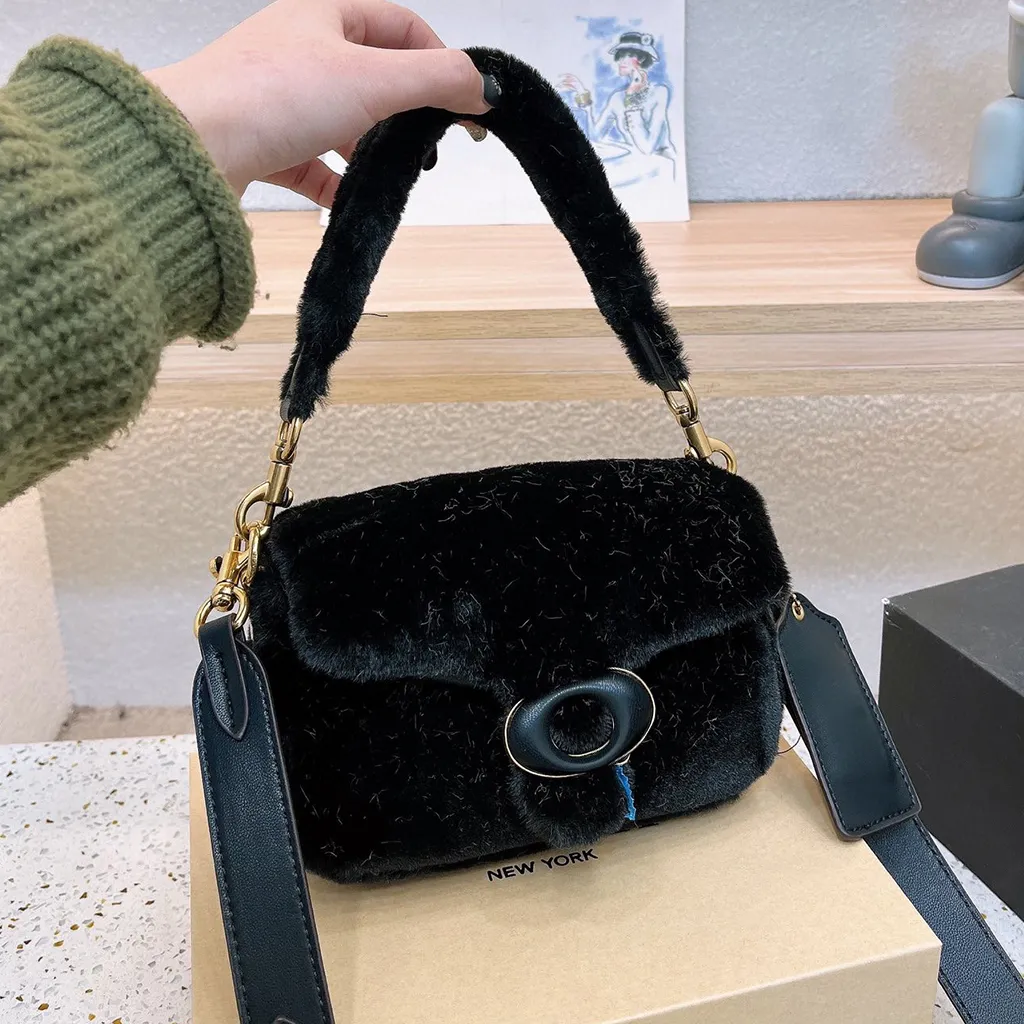 Draagtas Designer luxe Mode Winter Bont Totes portemonnee Lederen messenger schouder handtas Vrouwen Zachte Warme Zakken Hoge Capaciteit Composiet Winkelen handtassen Met Doos