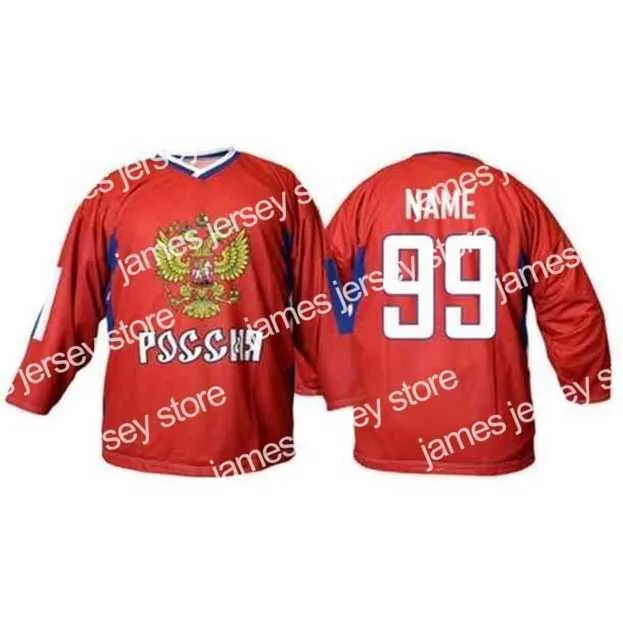 Hóquei na faculdade usa Nik1 Team Russia White Red Ice Hockey Jersey Bordado masculino Costimo Personalize qualquer número e Jerseys de nome