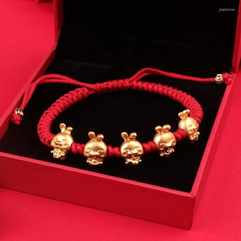 Charm Bracelets Chinese Spring Festival Animal Pendant Bracelet Wealth Lucky Red Rope Year Good Blessing Jewelry Gift