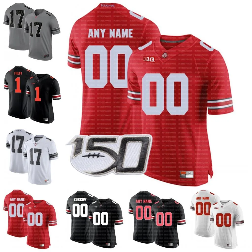 Personnalisé Ohio State Buckeyes Football C.J. Stroud J.T. Tuimoloau Chris Olave Julian Fleming Quinn Aiguières Eddie George N'importe quel nom Numéro OSU 150TH Maillots cousus