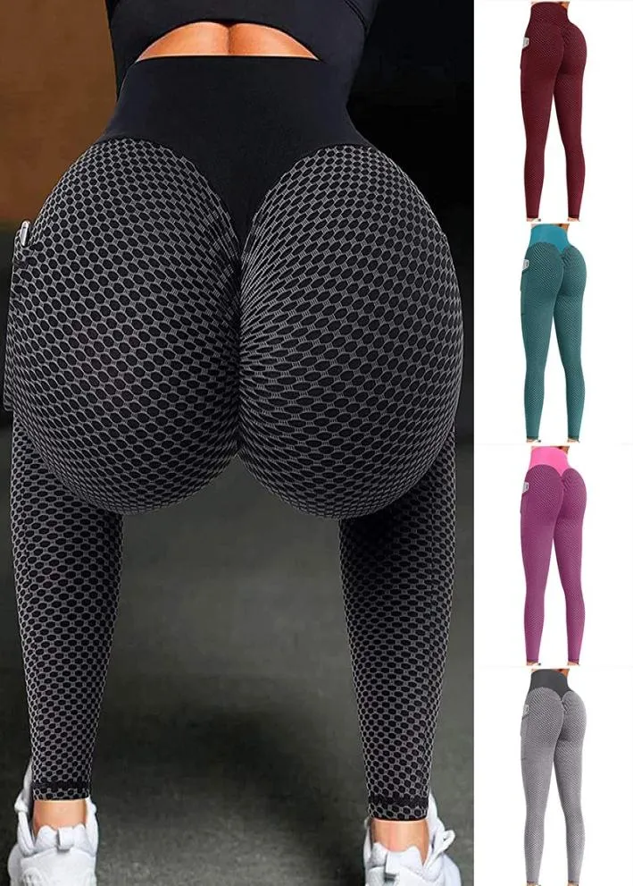 Йога наряд женская леггинсы брюки без бокового кармана, подъемная прикладка Fitness Leggins6755621