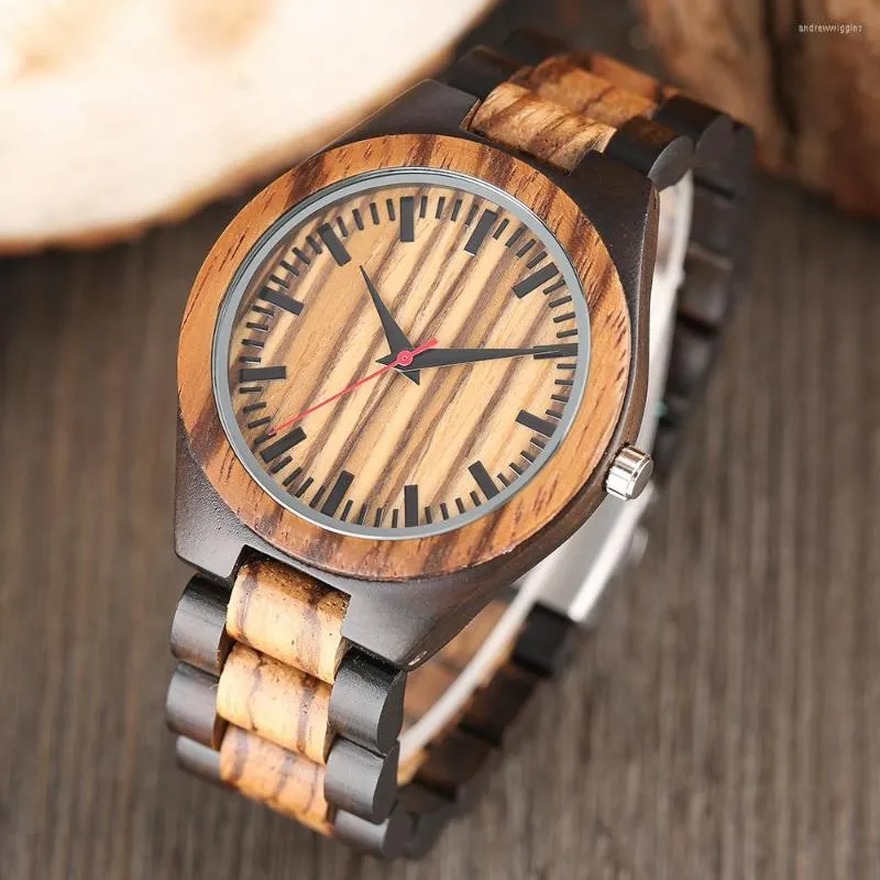 Armbandsur Reloj Hombre Walnut Wood Watch Men Quartz armbandsur avslappnad lyxig träband för honom droppe