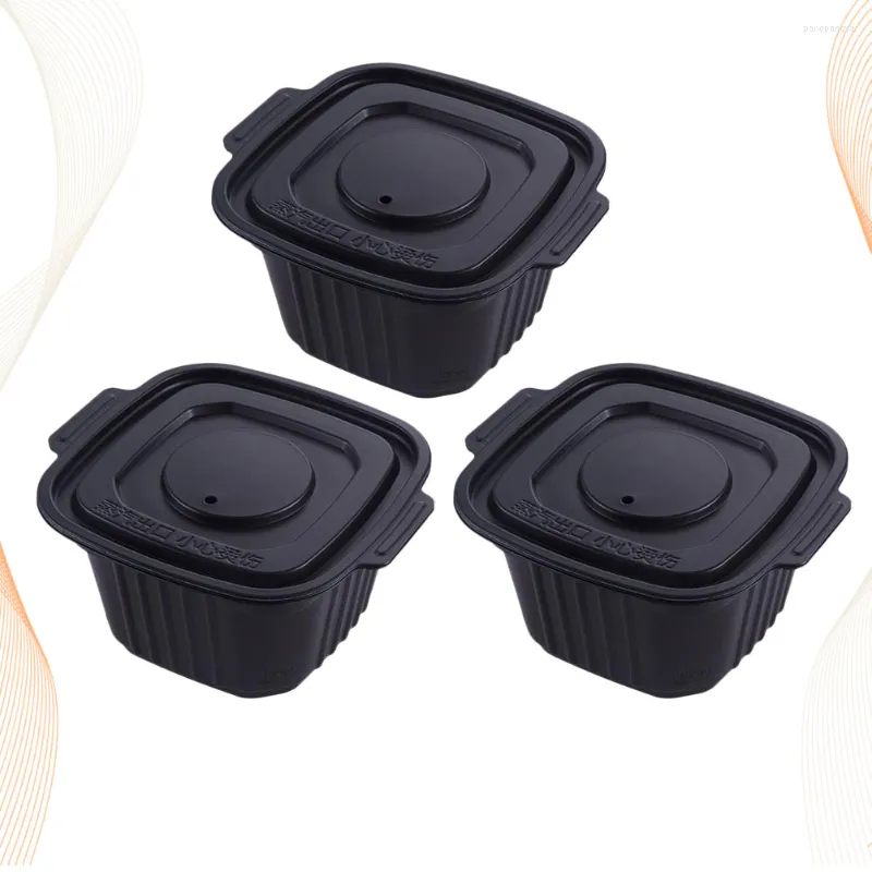 Dinterware Set 3 PCS 일회용 자조 냄비 상자 포장 식당 공장 용품 Lucnh Bento