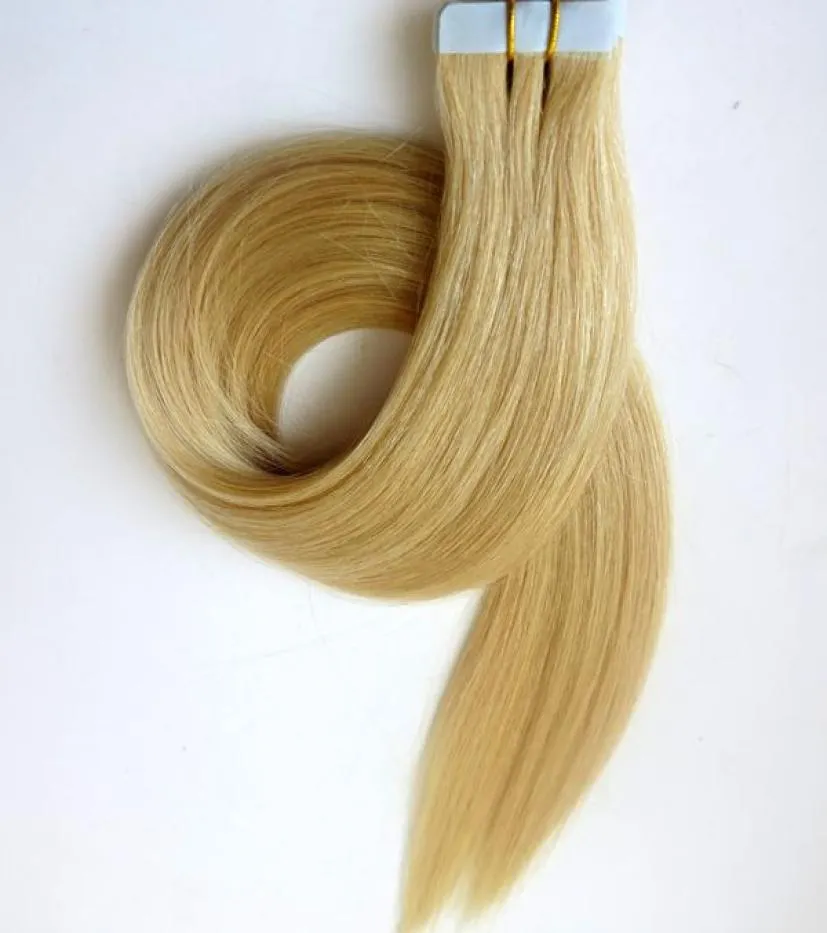 50g 20st Tape in Hair Extensions Lime Skin Weft 18 20 22 24inch 60Platinum Blond Brasilian Indian Remy Human Hair Harmony1914938