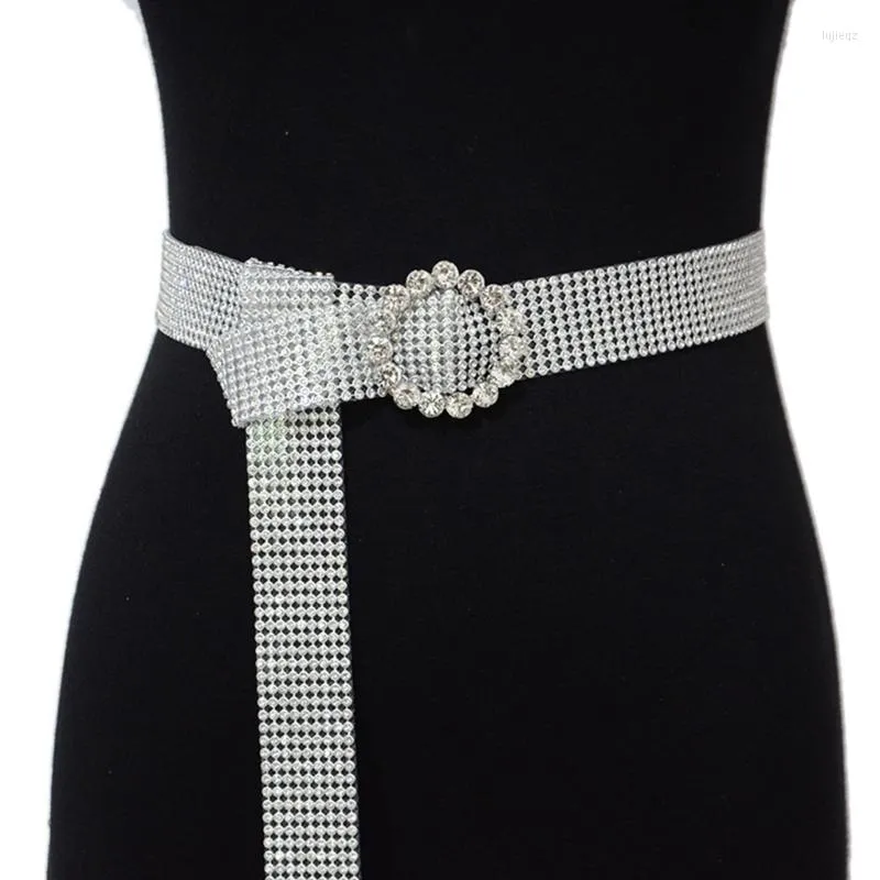 Riemen vrouwen Crystal Rhinestone Chain Taille Belt Party Club Shiny Glitter Sieraden Diamant brede tailleband met Buckle Accessoire 964A