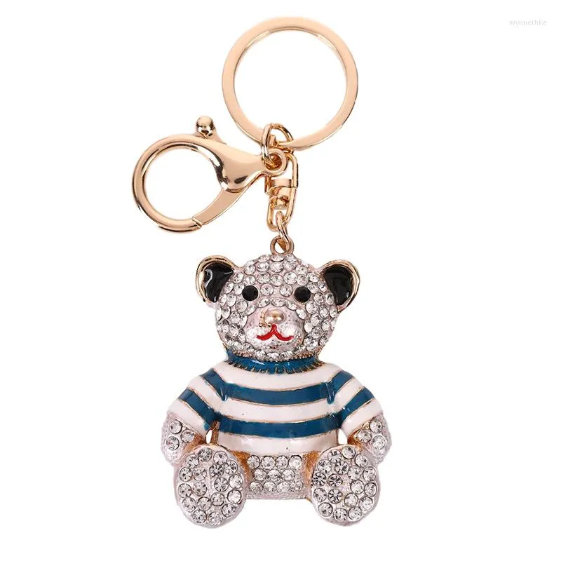 Porte-clés brillant strass ours porte-clés pour enfants femmes mode pendentif ornements sac voiture mignon Teddy porte-clés filles