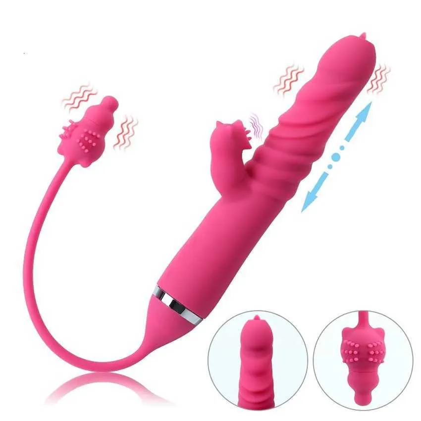 Masajeador de juguetes sexuales 3 modos Consolador telescópico g Masaje de punto G Juguete de 10 frecuencias para mujeres Vibrador para lamer la lengua Estimulador del clítoris de la vagina