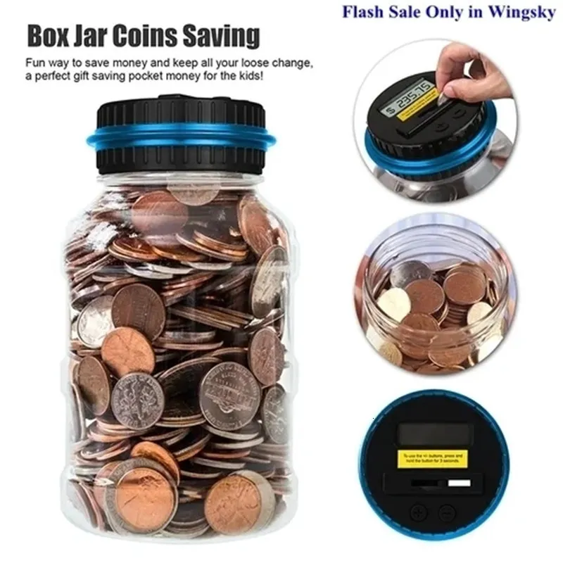 Opslagboxen Bins Portable Size LCD Display Elektronisch digitale tellen munt Piggy Bank Money Saving Jar Counter cadeau 221128