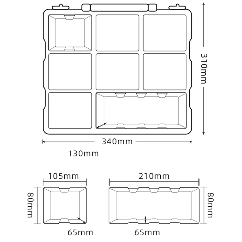 Double Sided Plastic Screw Box Organiser For Building Blocks, Screws