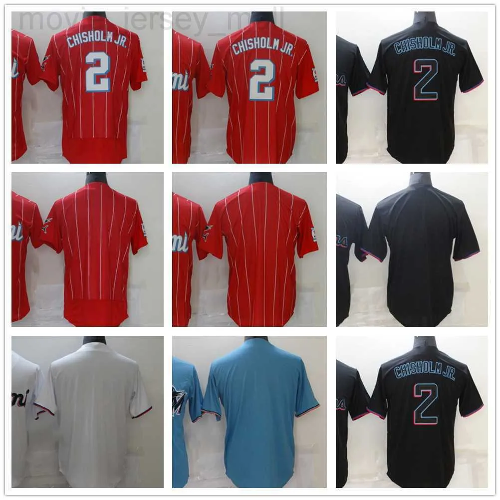 2 Jazz Chisholm Jr. Baseball Jersey Blank 2022 Stitched Jerseys Mens Women Youth Size S--XXXL