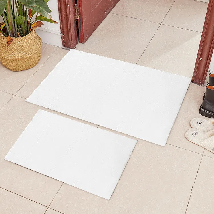 昇華空白のバスラグ装飾的なバスルーム床マットホワイト非滑りセット熱伝達印刷DIYホームエントランスフェルトポリエステルドアマットトイレB5