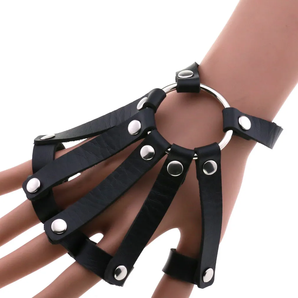 Stage Wear Dance Accessories Punk Bracelet For Men Women Leather Wristband Bracelet Cuff Goth Fashion Accessories Party Gifts