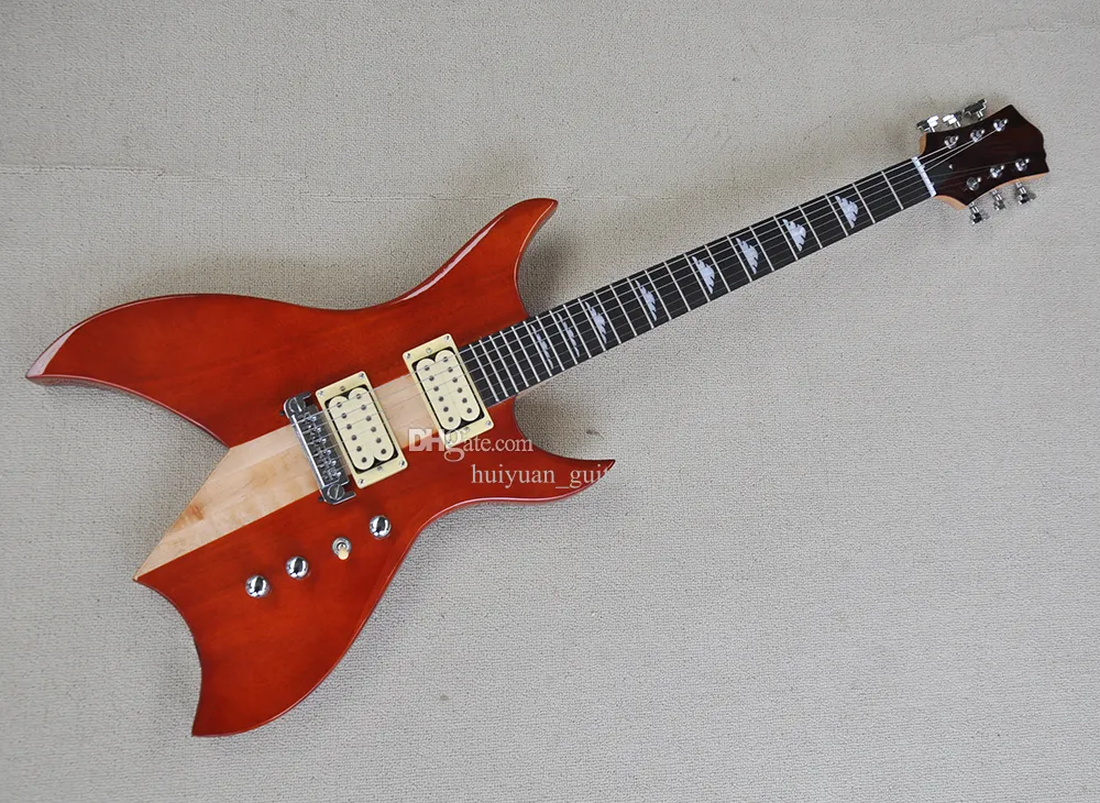 Guitare électrique à col rouge avec manche en palissandre HUmbuckers 24 frettes personnalisables