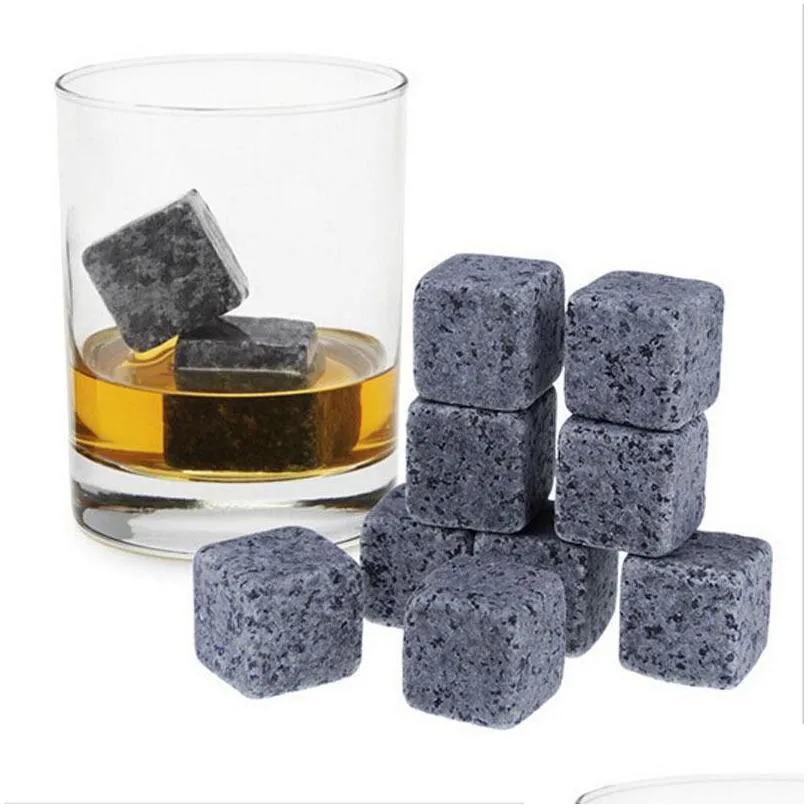 180pcs/20set high quality natural stones 9pcs/set whiskey stones cooler rock soapstone ice cube with velvet storage pouch 101 j2