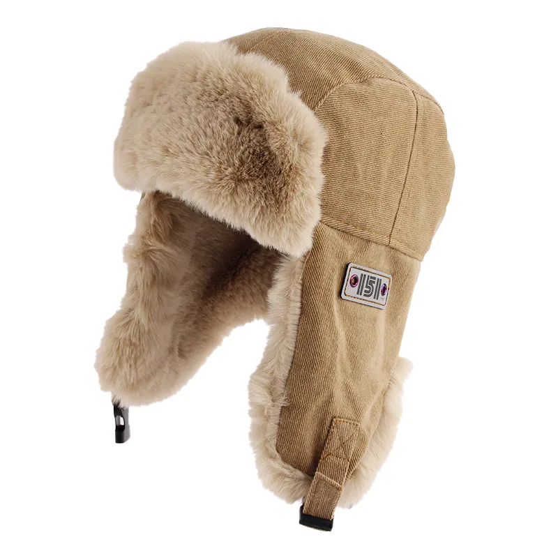 Chap￩us ca￧adores piloto de inverno ao ar livre russo feminino rotulando masculino bombardeiro ushanka 221125