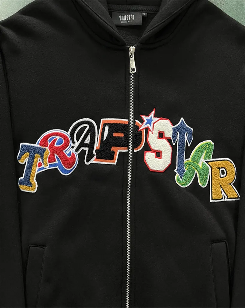 Trapstar Tracksuits Hoodies Zipper Mens Coat Warm Sweatshirt Hooded Womens Fashion Streetwear Pullover Sweatshirts Loose Hoodie size