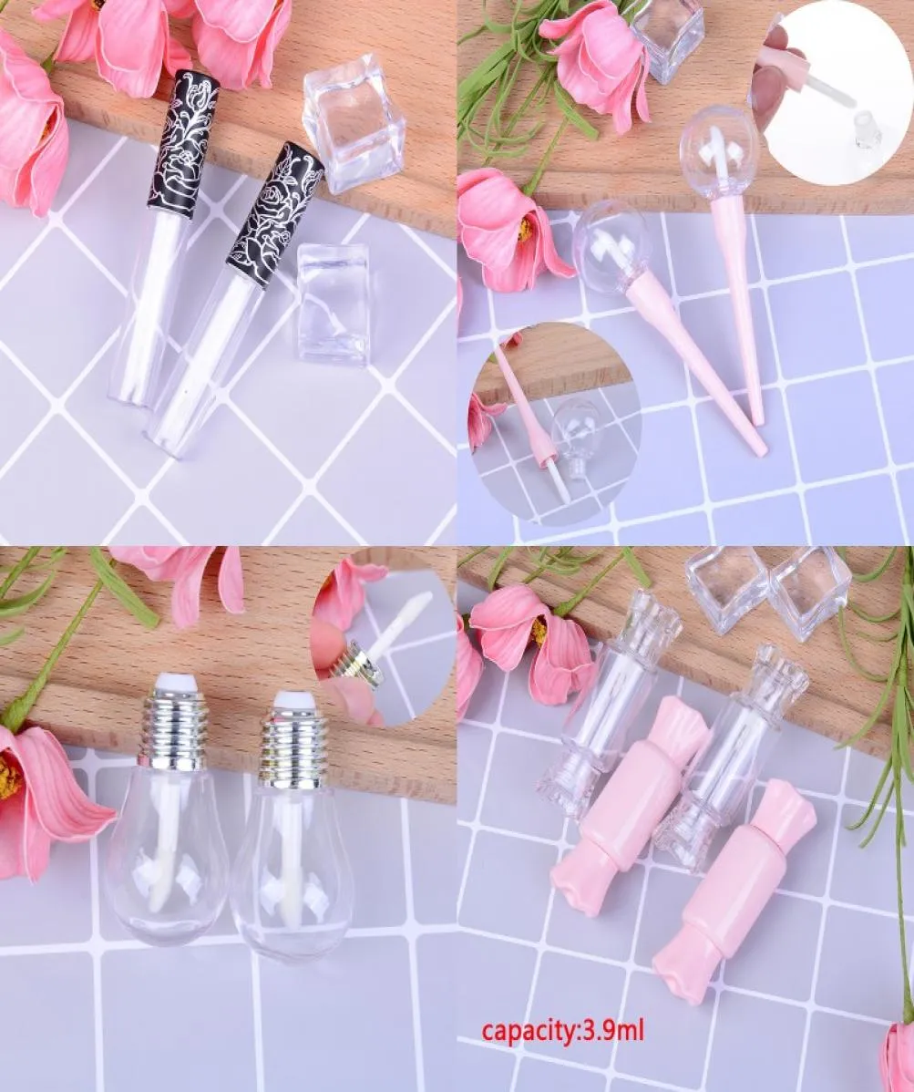 39ml Pink Lollipop Bulbo Candy Dise￱o de tubo de brillo de labio de labio vac￭o Botella Botella recipiente Mini botella de relleno Tubo de brillo de labios4055154