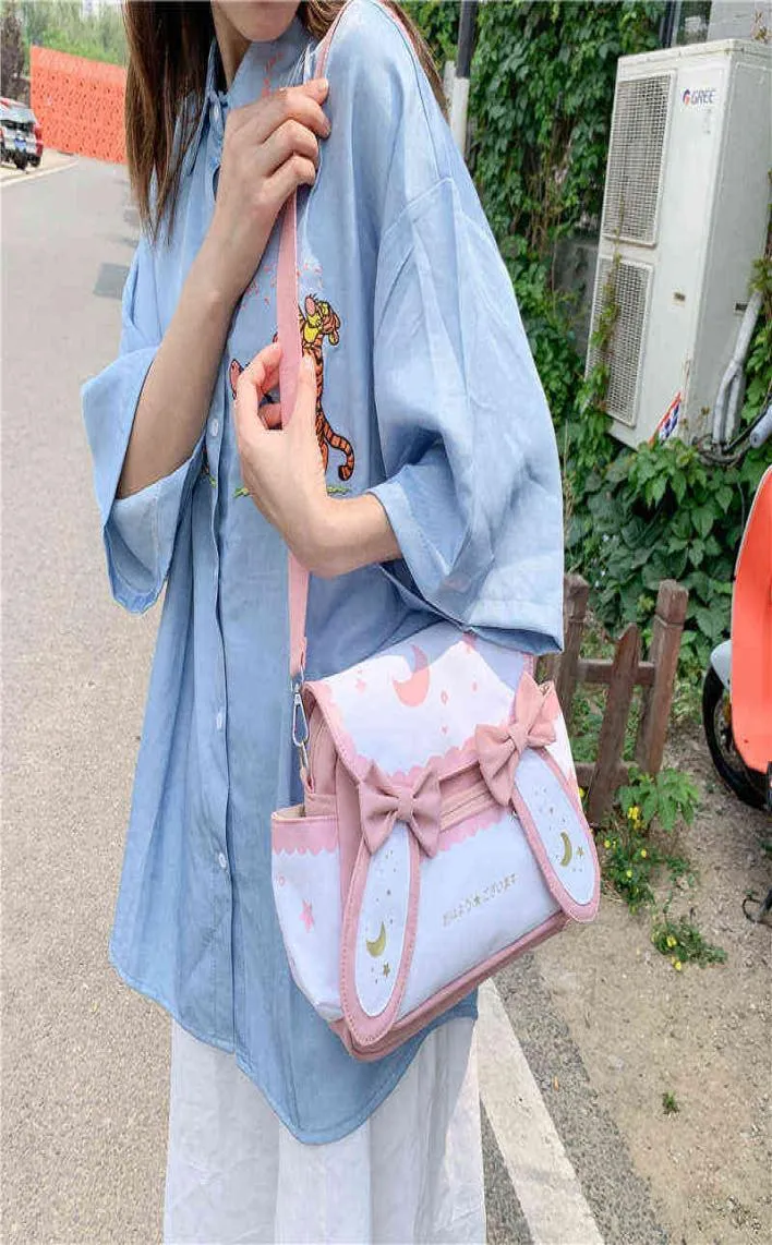 Cute Little Fresh Girl School Bag Korean Tote Shopper Bag Soft Girl Sweet Cute Bow Crossbody School Shoulder Messenger Small Bag Y1611485