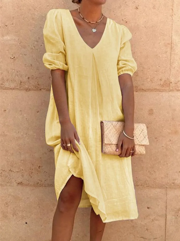 Long Modest White Dress Womens Summer Linen Shirt... From Zhangting258,  $18.31 In Bulk | DHgate.Com