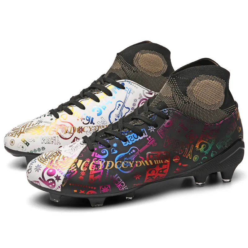 Dress Shoes Men Two-tone Football Boots Black and White Ing Upper High-top Soccer High Quality Cleats Arrivaling 221125 GAI GAI GAI