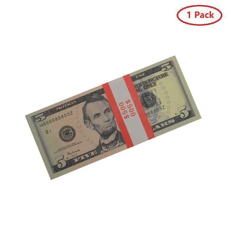 Replica US Party Fake Money Kids Gra zabawka lub rodzinny papierowy papier Banknot 100pcs Pakiet Practaking Counting Film 20 dolarów F187V 24thk33zf