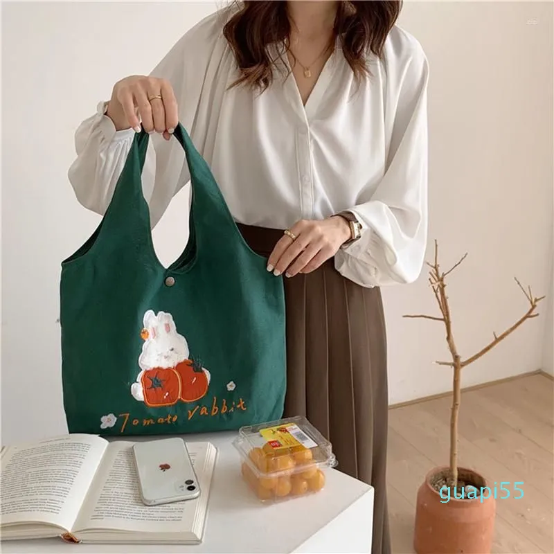 Bolsas de noite bolsa de ombro verde para mulheres bordados de grande capacidade para sacola bolsas de mancha coreana compras fofas femininas mo507