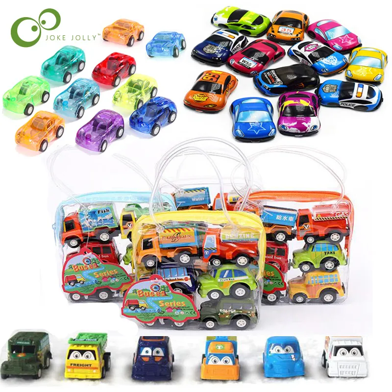 Diecast Modell 6pcs10pcs Mini Zurückziehen Spielzeug Kunststoff Lustige Kinder Fahrzeug Kinder Räder Set Cooles Geburtstagsgeschenk YJN 221125