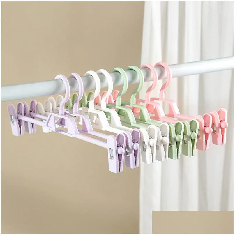 Other Laundry Products Plastic Adjustable Clothespin Trousers Rack Pinch Grip Drying Skirt Peg Hanger Space Saving 169 N2 Drop Deliv Dhzdz