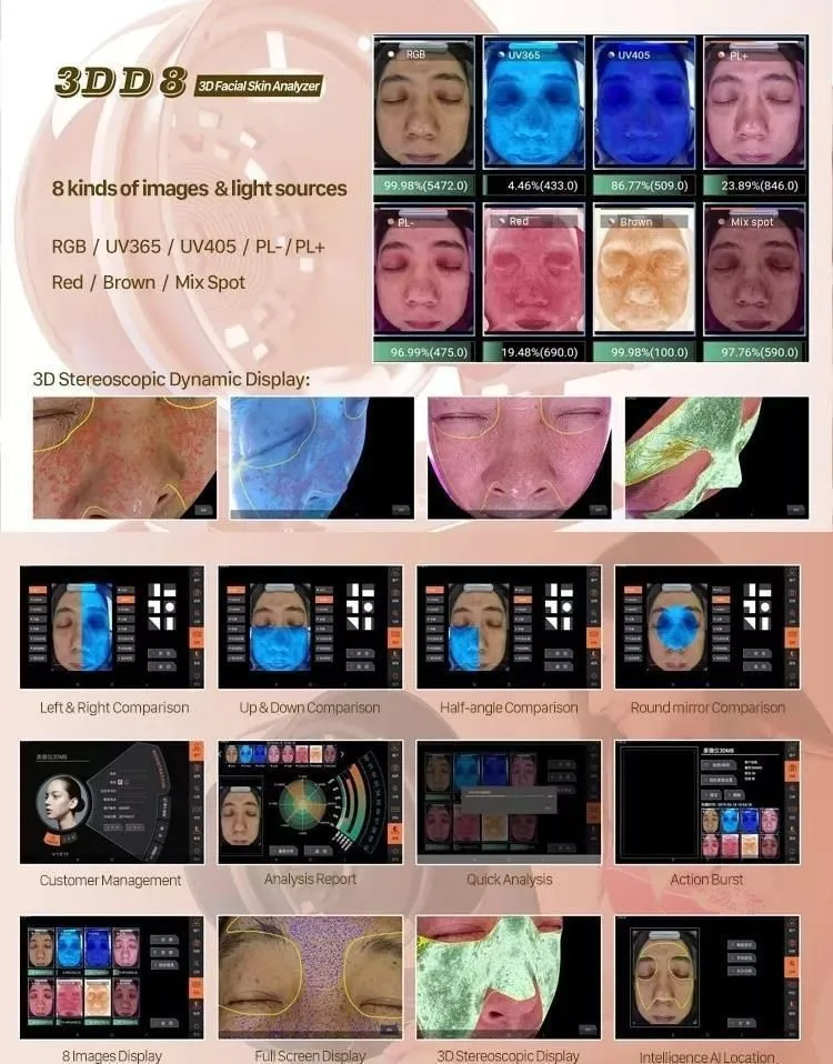 Pigmentation Analysis Most Advanced Mirror Skin Analyzer System / Facial Skin Analyzer Price Cheap