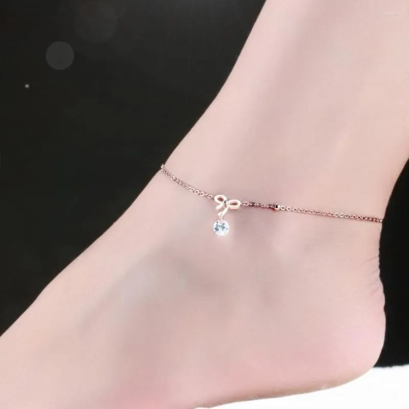 Anklets FATE LOVE Brand Fashion Jewelry Style Girl's Women For Lady Female Beach Ankle Chain Bracelet In Rose Gold Color